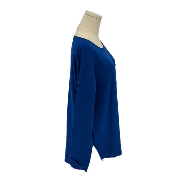 Cable & Gauge Blue Knit Long Sleeve Pocket Sweater Top Women's M - Picture 3 of 4